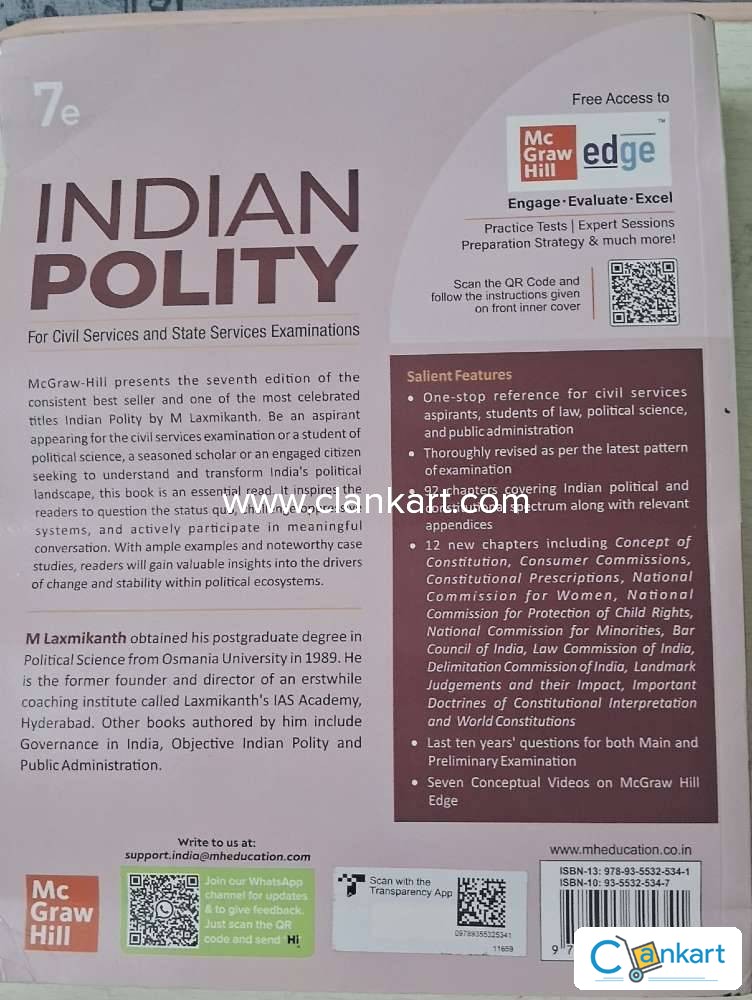 Buy Indian Polity For Civil Service And State Service Exam Book In