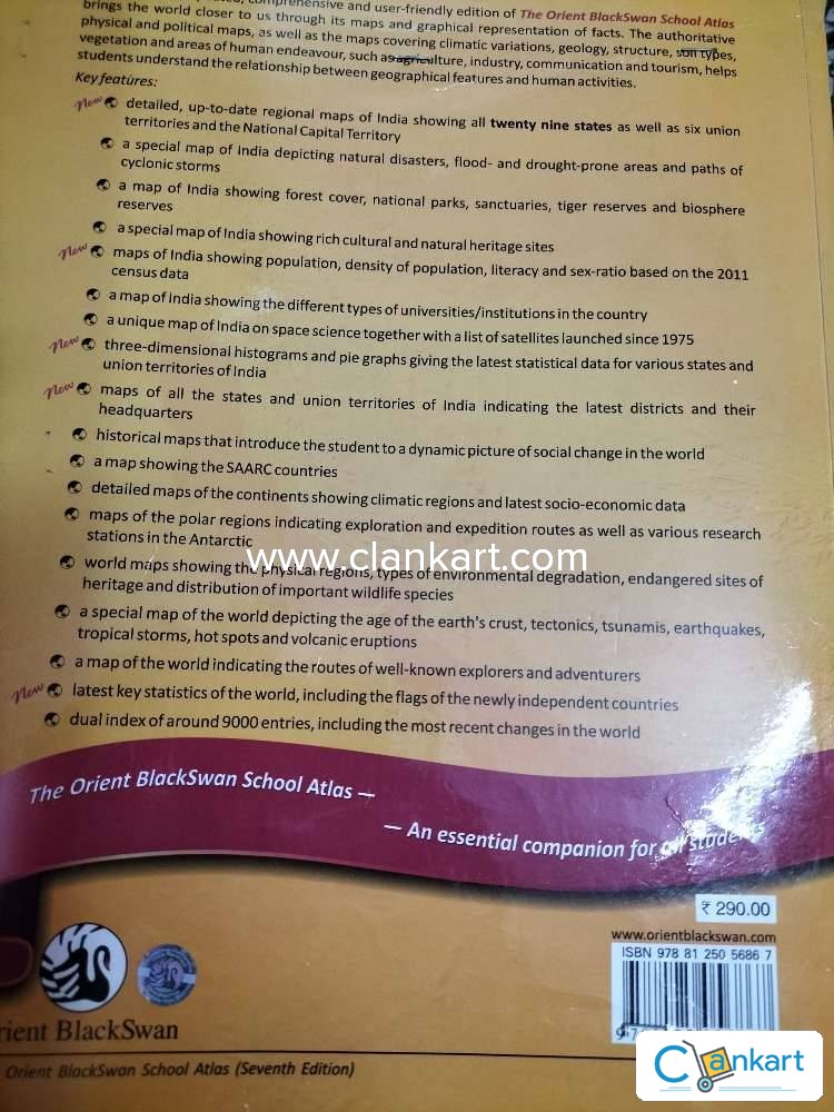 Buy The Orient BlackSwan School Atlas Book In Good Condition At