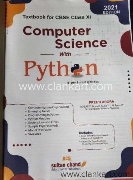 Buy 'Computer Science With Python: Textbook For CBSE Class 11 (2021 ...