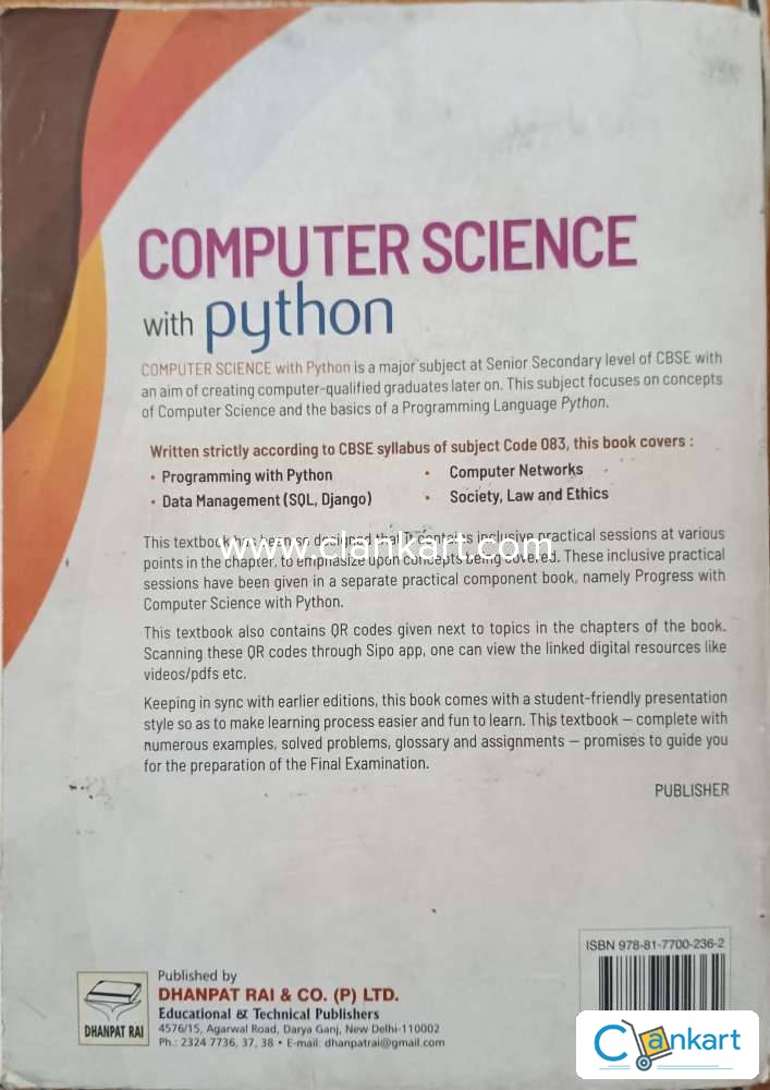 Computer Science With Python Textbook For Class 11, 43% OFF