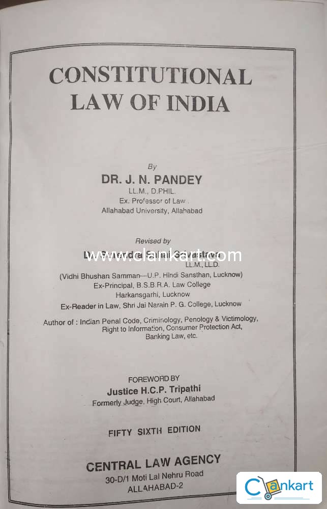 Buy 'Constitutional Law Of India By Dr J.N. Pandey' Book In Excellent ...