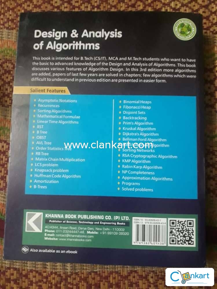 Buy 'Design & Analysis Of Algorithms' Book In Excellent Condition At ...