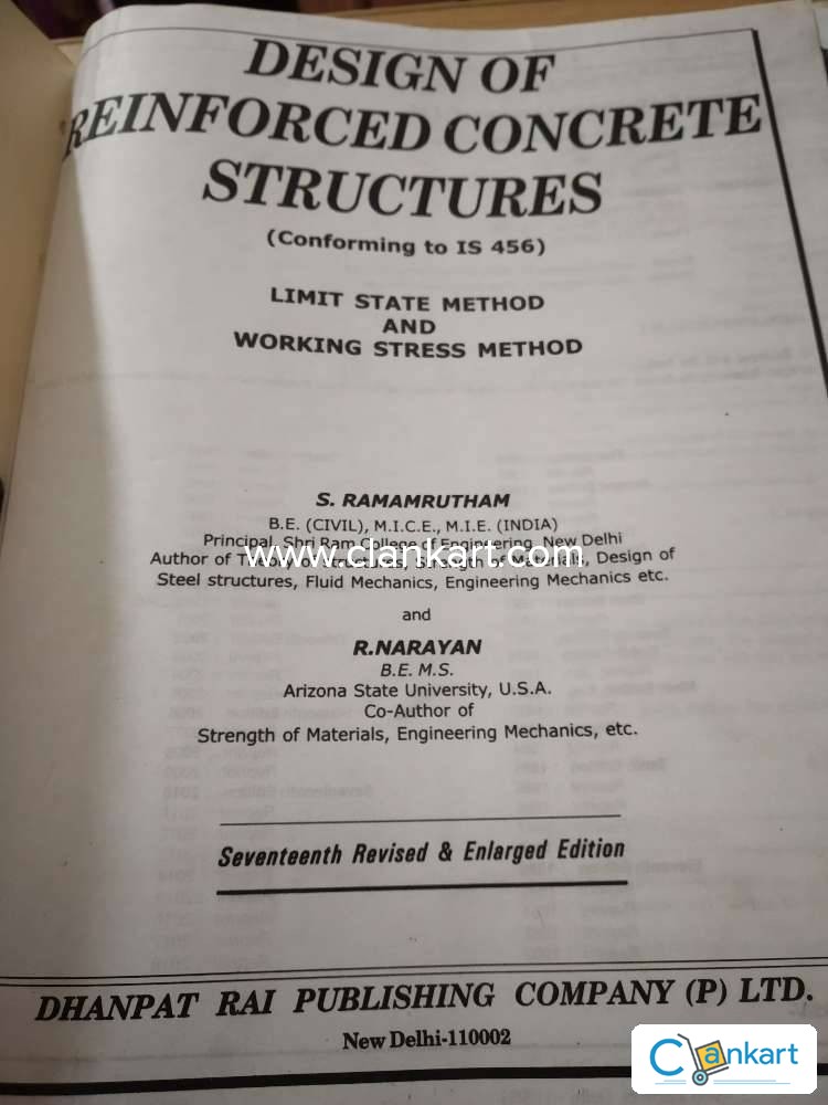 Buy 'Design Of Reinforced Concrete Structures Pb....Ramamrutham S' Book ...