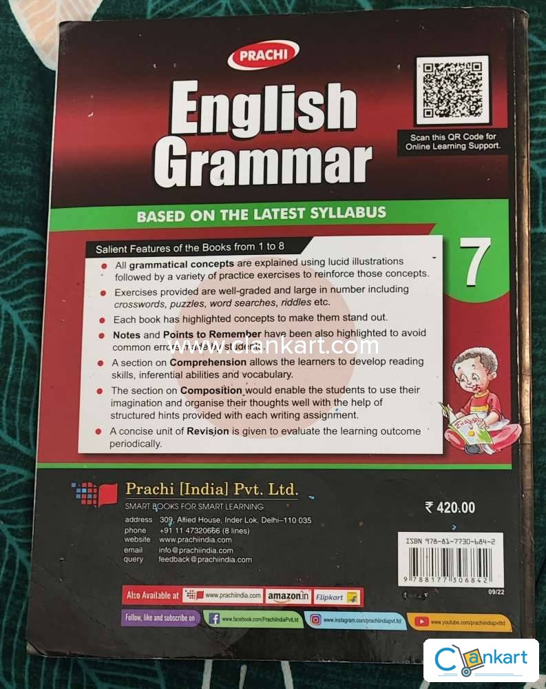 Buy 'ENGLISH GRAMMAR CLASS 7' Book In Fair Condition At Clankart.com