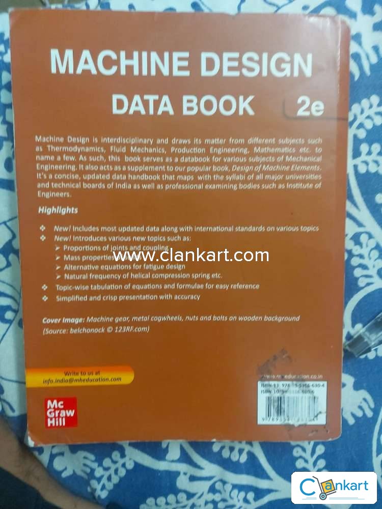 Buy 'Machine Design Data Book' Book In Excellent Condition At Clankart.com