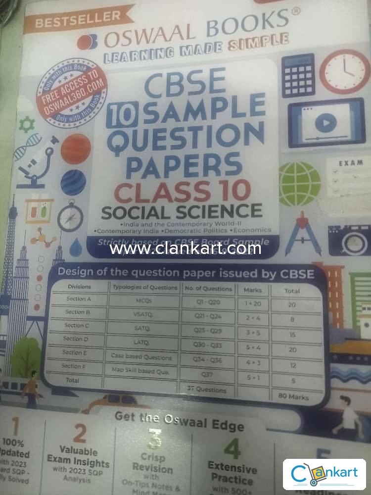 Buy Oswaal Cbse Sample Question Papers Class 10 Social Science Book For 2023 Board Exam Based 0599